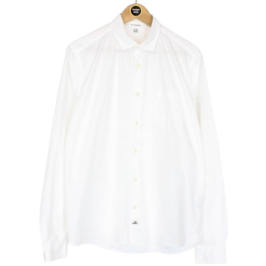 CP Company White Long Sleeve Cotton Shirt