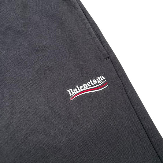 Balenciaga Grey Political Campaign Cotton Jogger Shorts