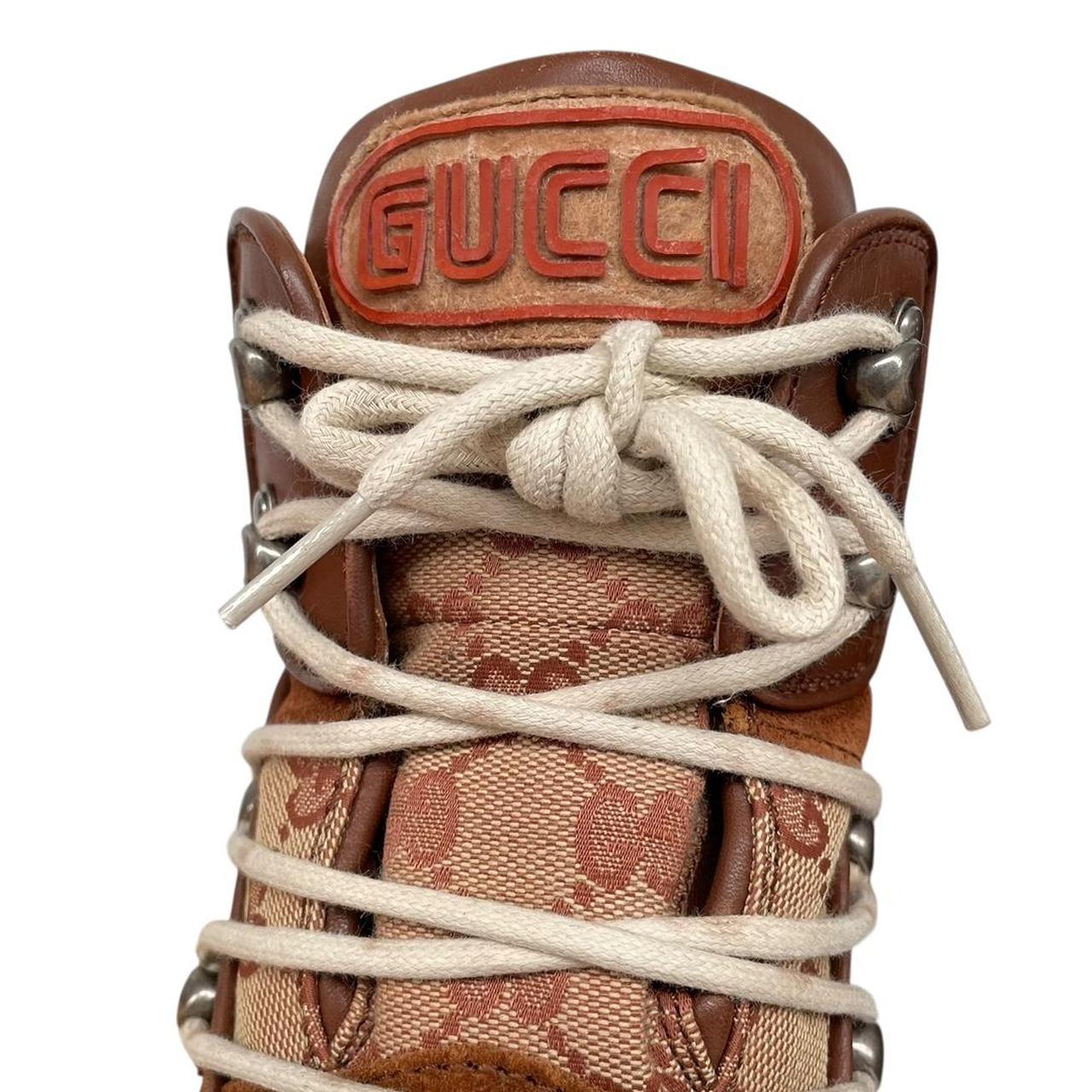 Gucci Brown and Tan GG Monogram Flashtrek Hiking Boots