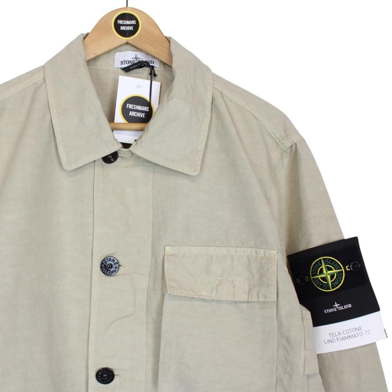 Stone Island SS 2022 Beige Tela Cotone Lino Fiammato-TC Jacket