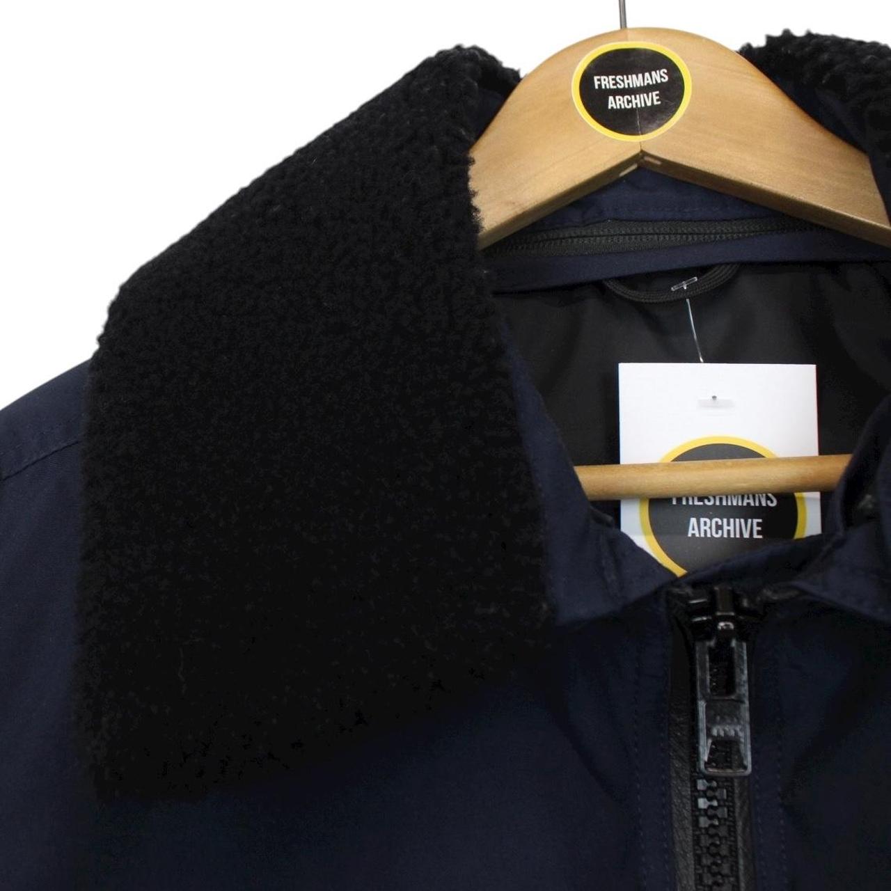 Canada Goose Navy Blue Bromley Bomber Down Jacket with Fur Trim