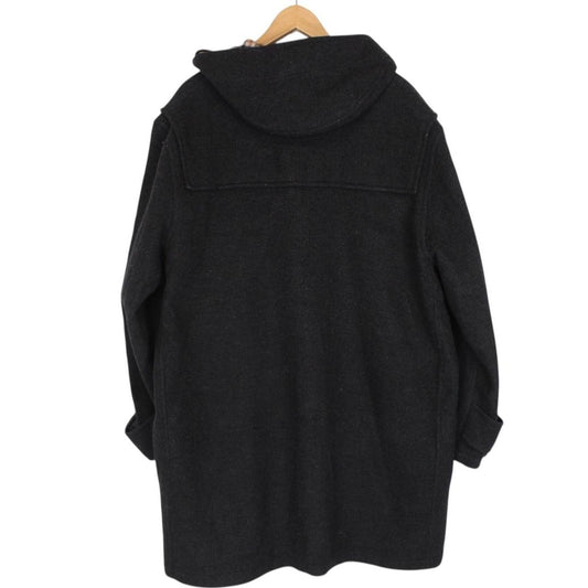 Vintage Aquascutum Dark Grey House Check Wool Blend Duffle Coat