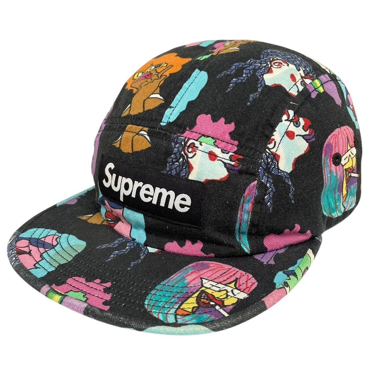Supreme Black and Multicoloured Gonz Heads Camp 5 Panel Camp Baseball Cap