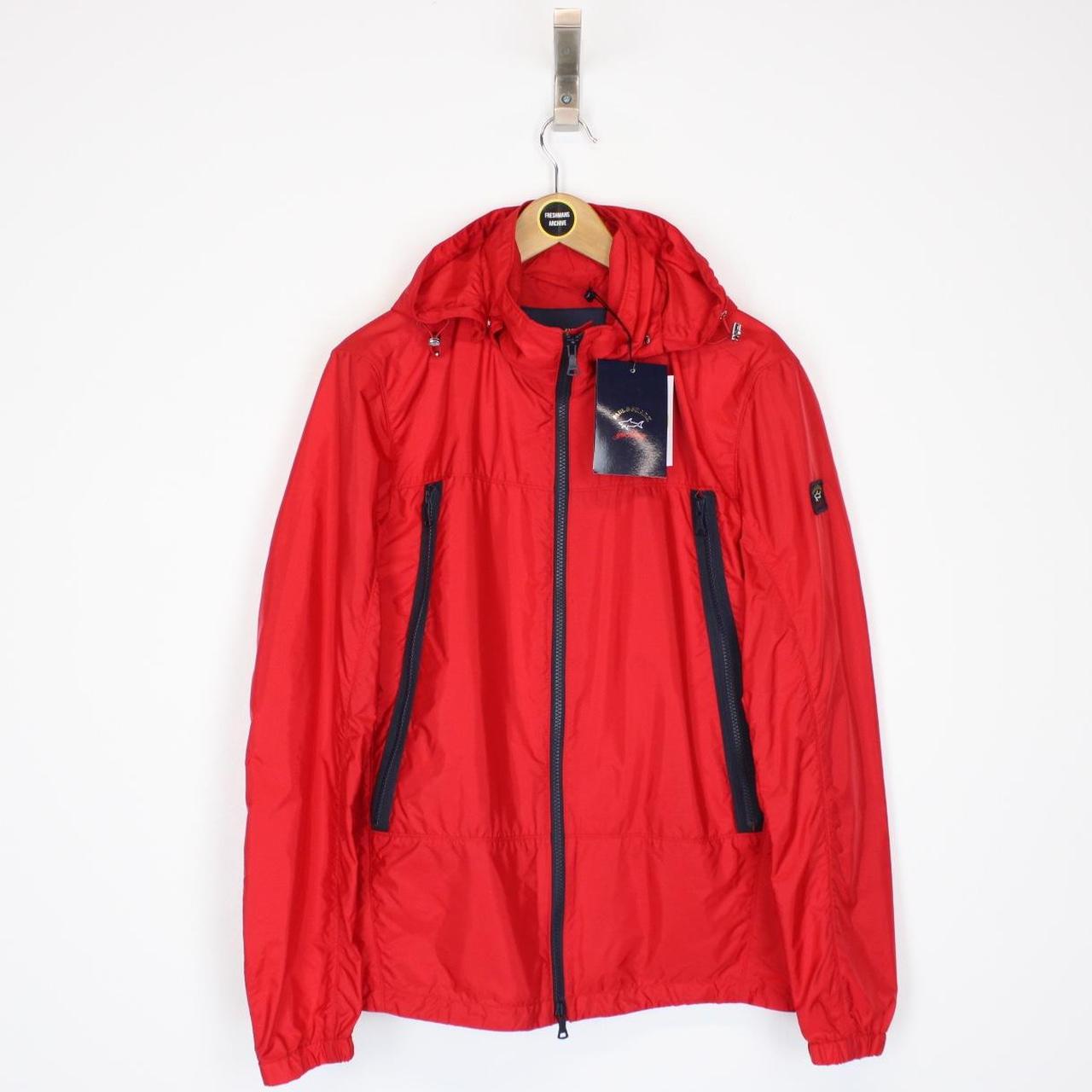 Paul & Shark Red and Black Full Zip Windbreaker Jacket