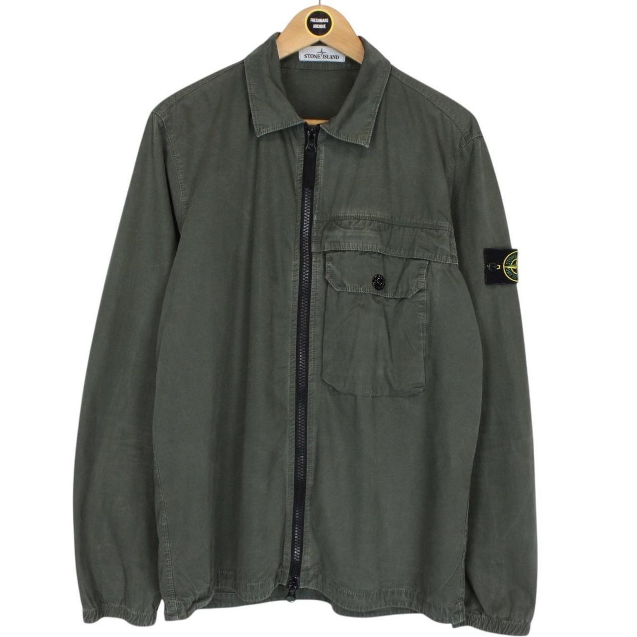 Stone Island AW 2020 Green Full Zip Cotton Overshirt Jacket