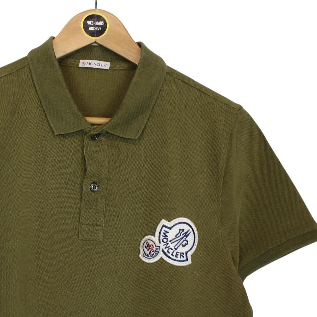 Moncler Maglia Manica Corta Green Short Sleeve Cotton Polo Shirt