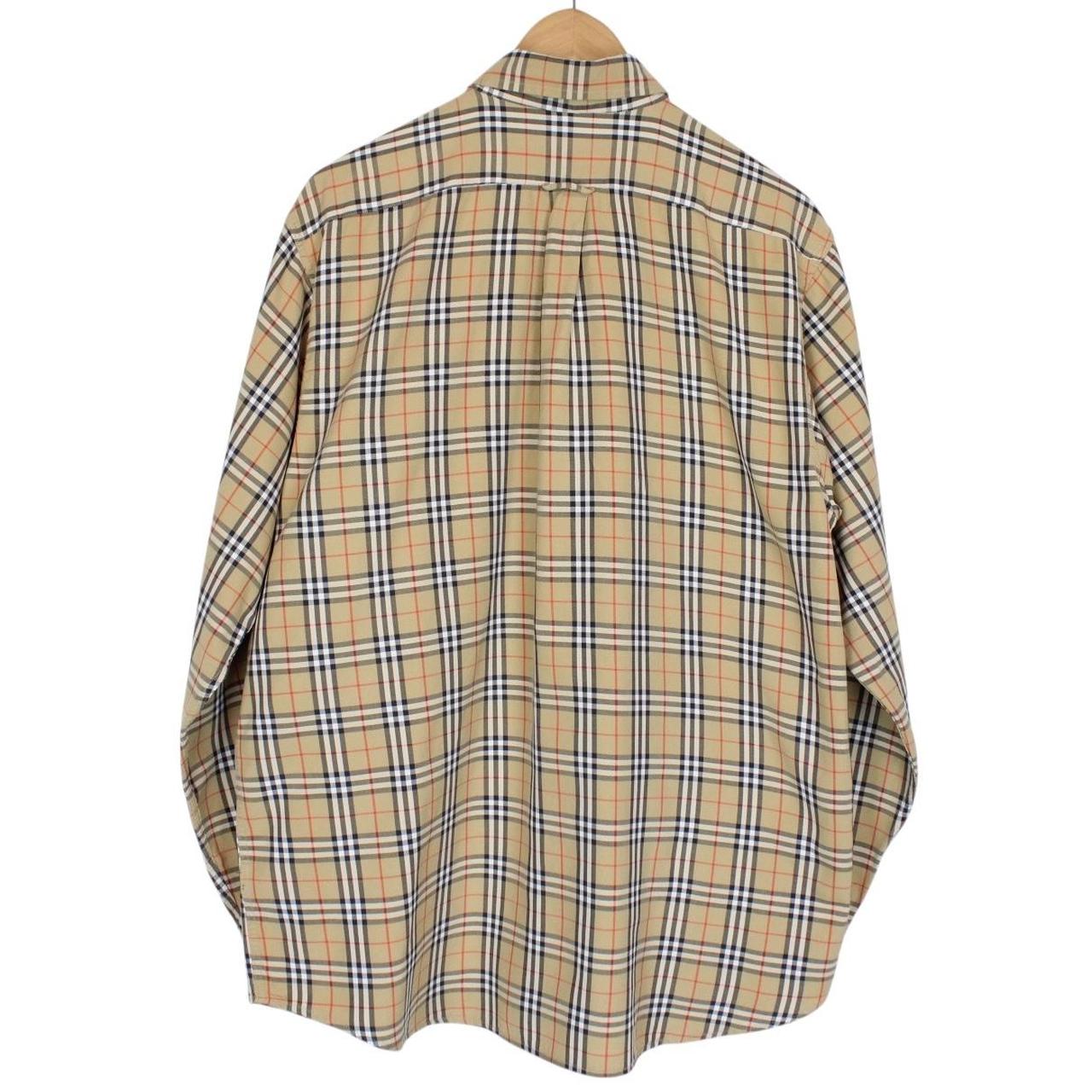 Vintage 90s Burberry Tan Brown Nova Check Long Sleeve Shirt