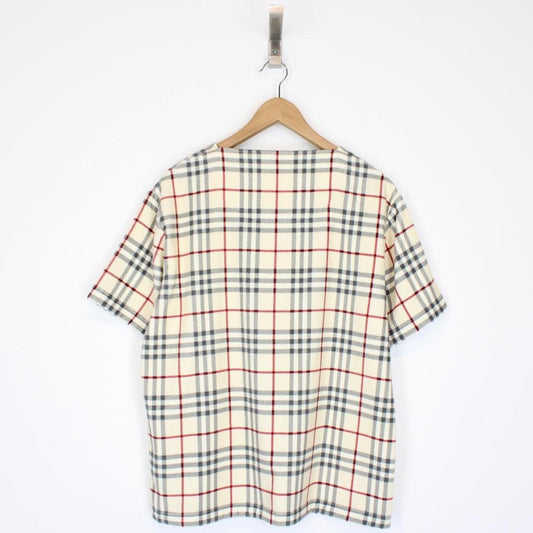 Burberry Beige Nova Check Willesden Short Sleeve Towelling T-Shirt