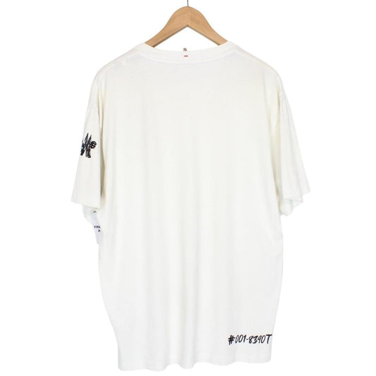 Moncler Grenoble Maglia Cream and Black Short Sleeve T-Shirt