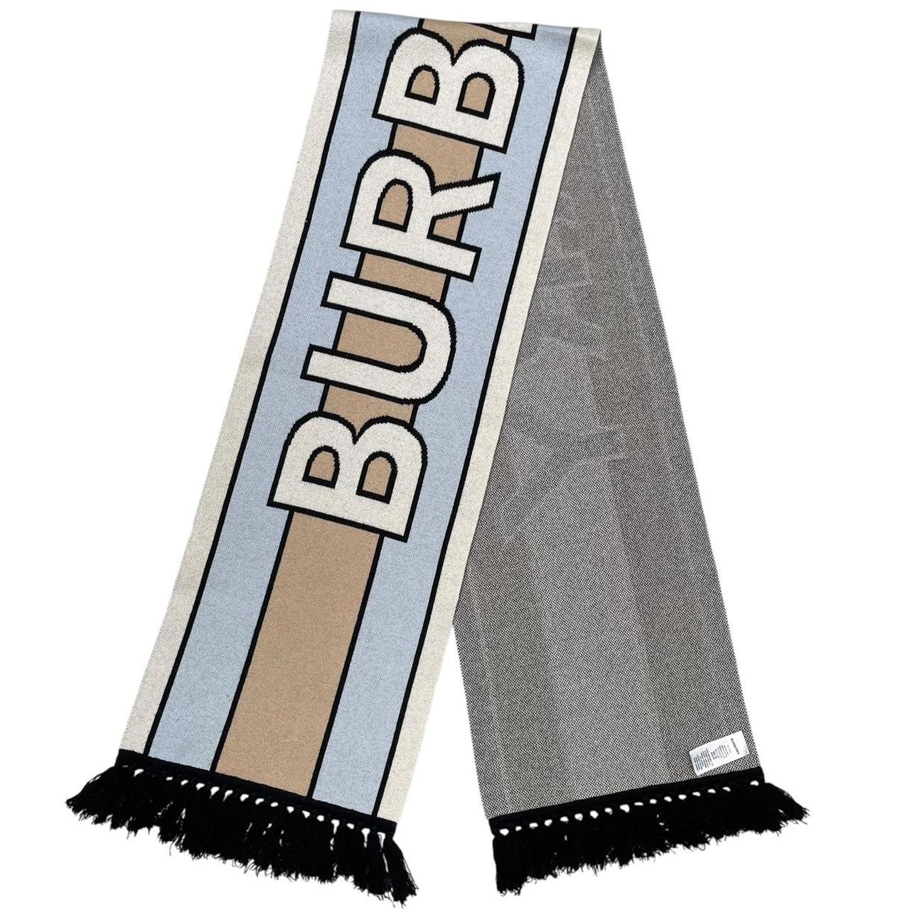 Burberry Multicoloured Football Logo Intarsia Cashmere Wool Scarf