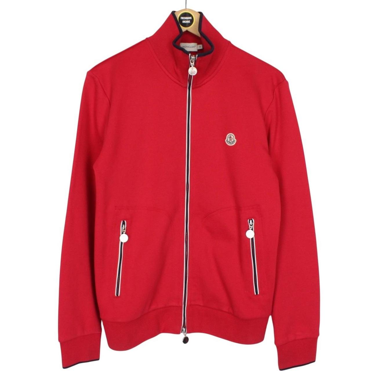 Moncler Maglia Cardigan Red Full Zip Cotton Sweatshirt Jumper