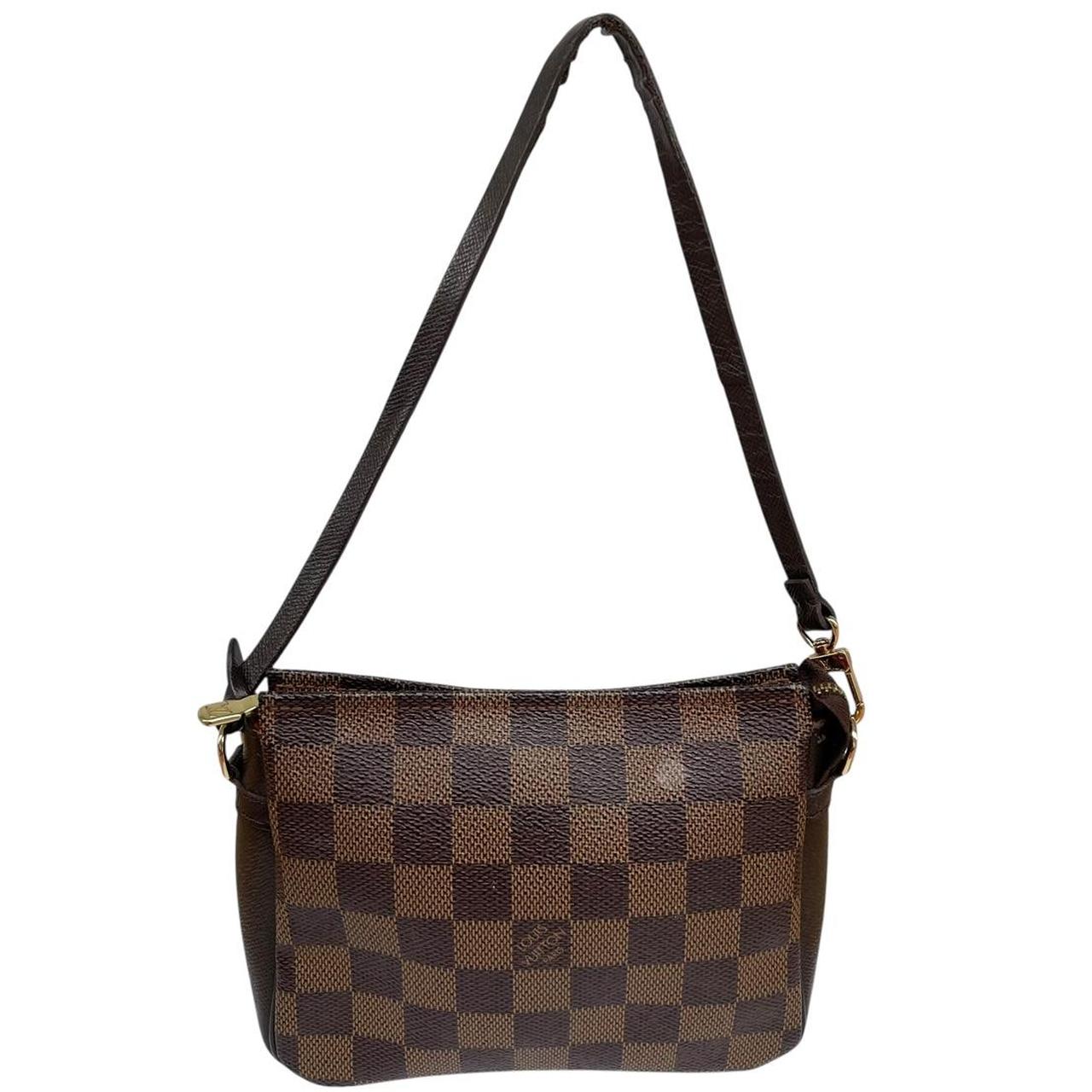 Vintage Louis Vuitton 2001 Brown and Tan Damier Ebene Trousse Pochette Bag