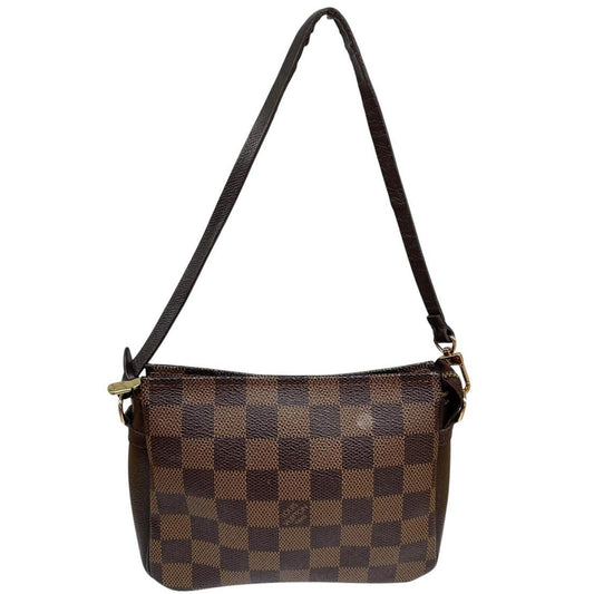 Vintage Louis Vuitton 2001 Brown and Tan Damier Ebene Trousse Pochette Bag
