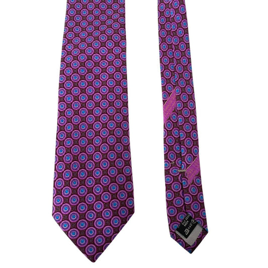 Ermenegildo Zegna Purple Geometric Silk Tie