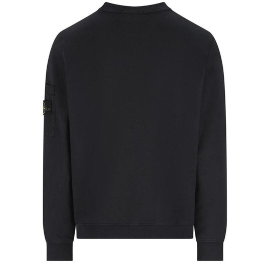 Stone Island SS26 Navy Blue Zip Pocket Cotton Garment Dyed Sweatshirt