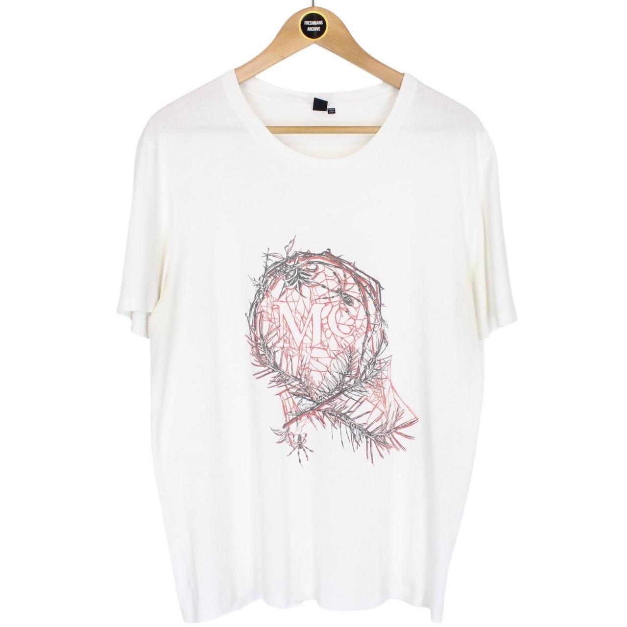 Alexander McQueen White Spider Trap Print Short Sleeve Cotton T-Shirt