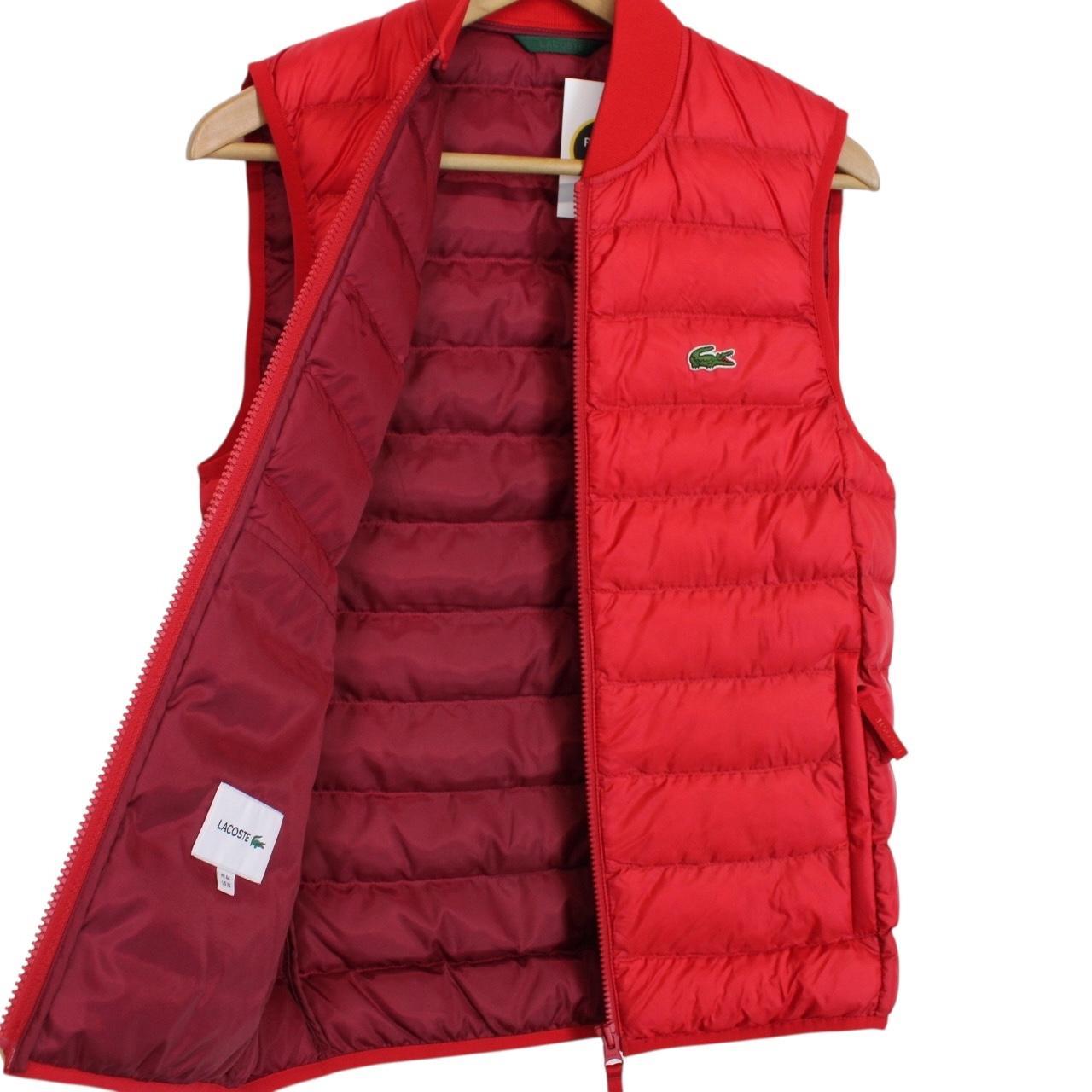 Lacoste Red Full Zip Quilted Gilet / Bodywarmer