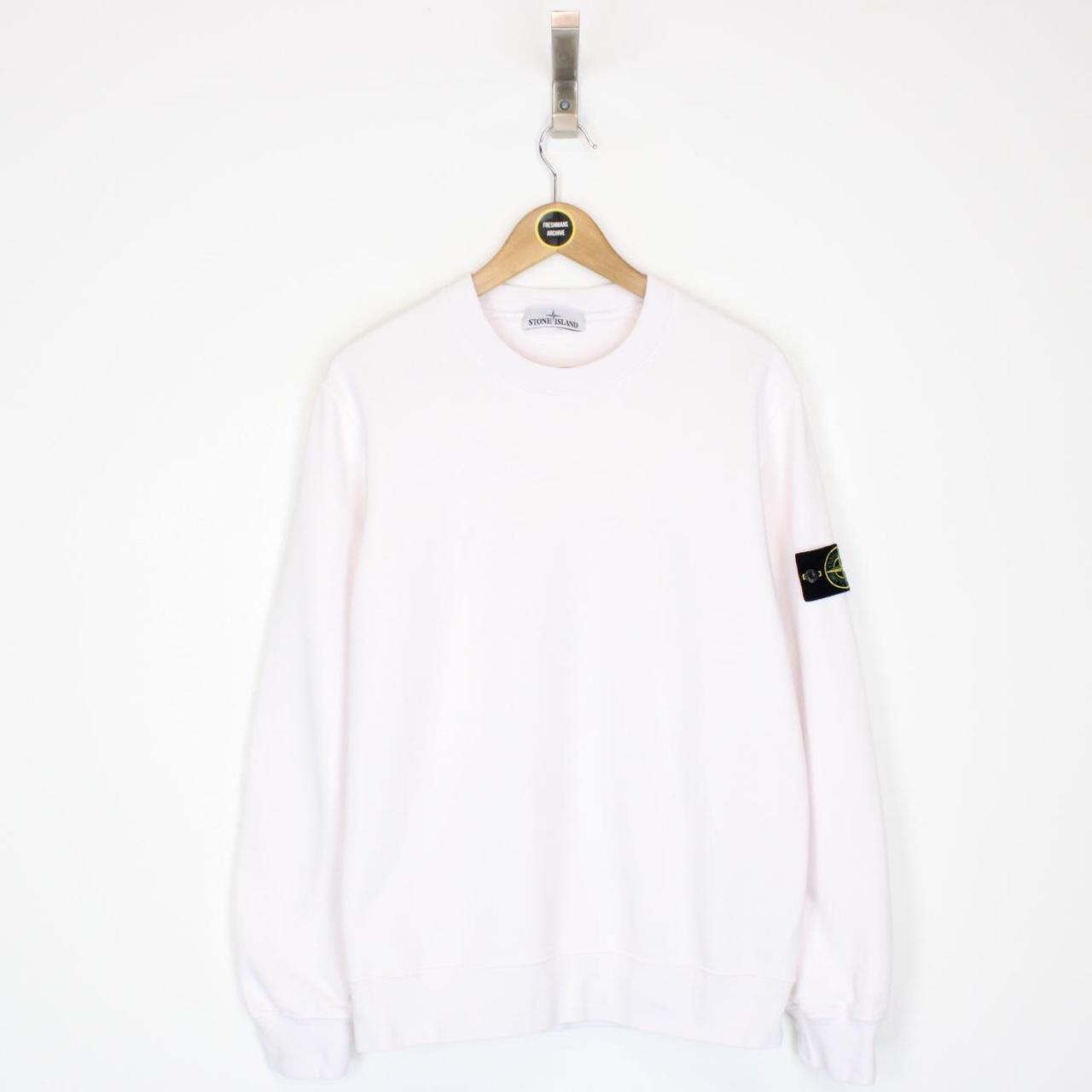 Stone Island AW 2021 White Cotton Sweatshirt Jumper