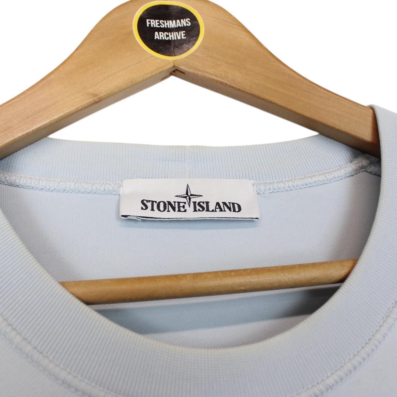 Stone Island SS 2021 Light Blue Cotton Sweatshirt Jumper