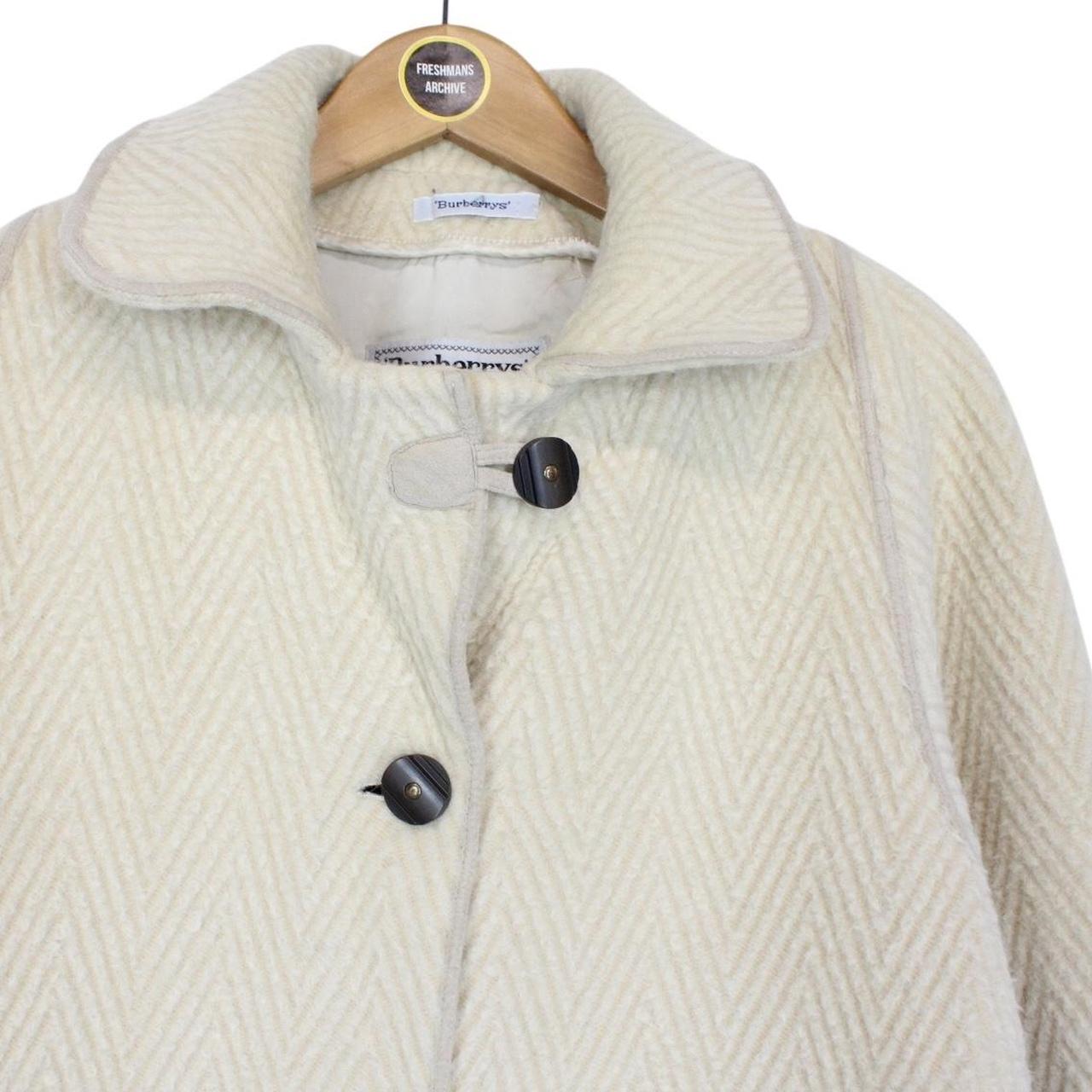 Vintage 80s Burberry Cream Wool Coat
