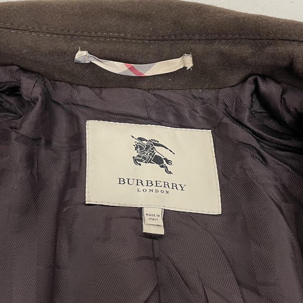 Burberry London Brown Cashmere Wool Double Breasted Belted Trench Coat