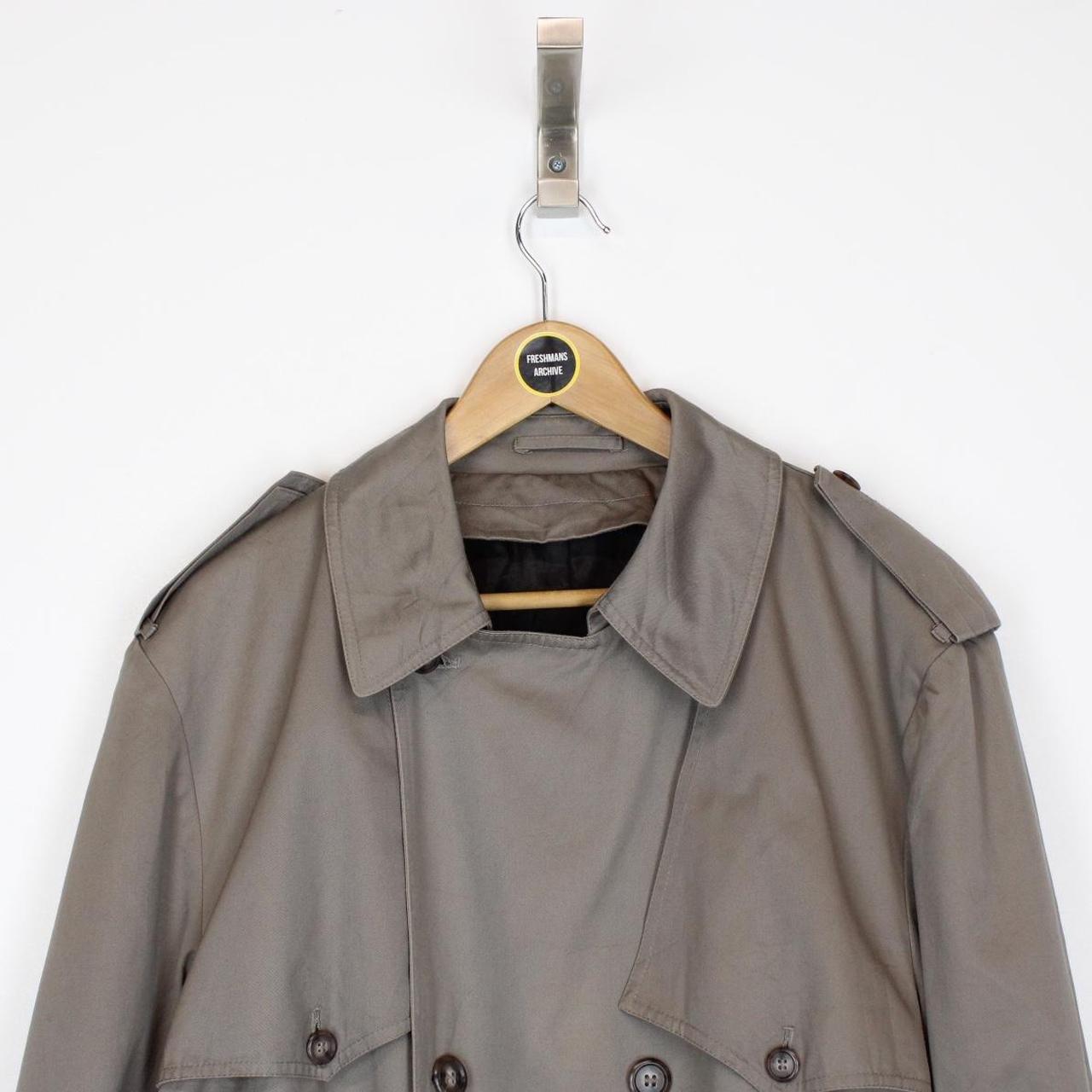 Vintage 90s Burberry Grey Double Breasted Trench Coat