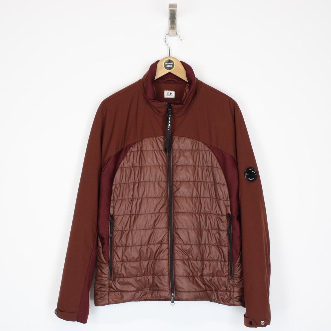 CP Company Pro-Tek Brown Full Zip Quilted Soft Shell Lens Jacket