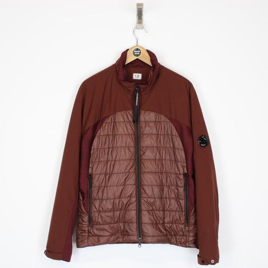 CP Company Pro-Tek Brown Full Zip Quilted Soft Shell Lens Jacket