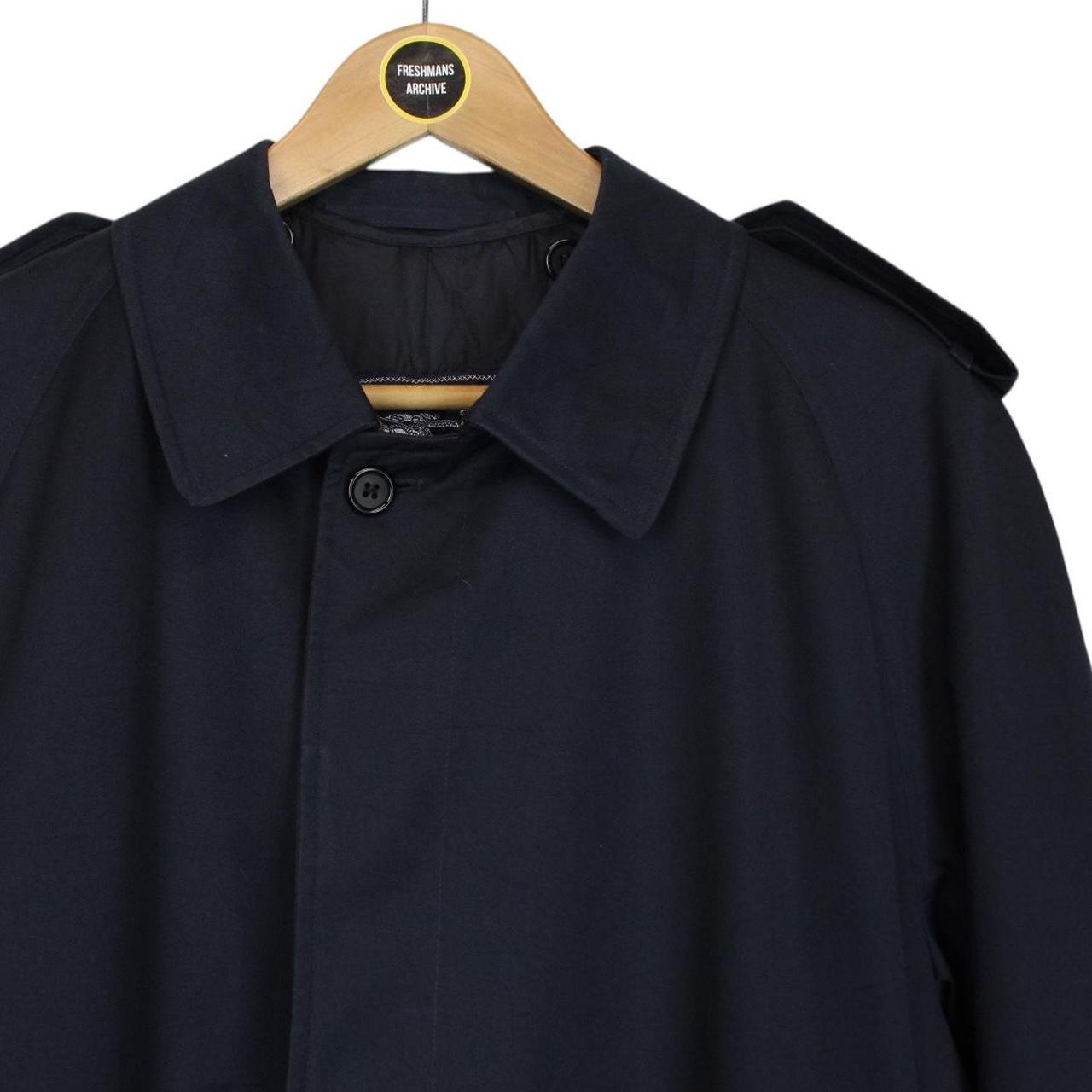 Vintage 90s Burberry Navy Blue Single Breasted Belted Trench Coat