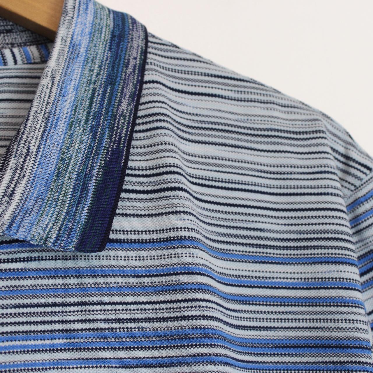 Missoni Multicoloured Striped Short Sleeve Cotton Polo Shirt