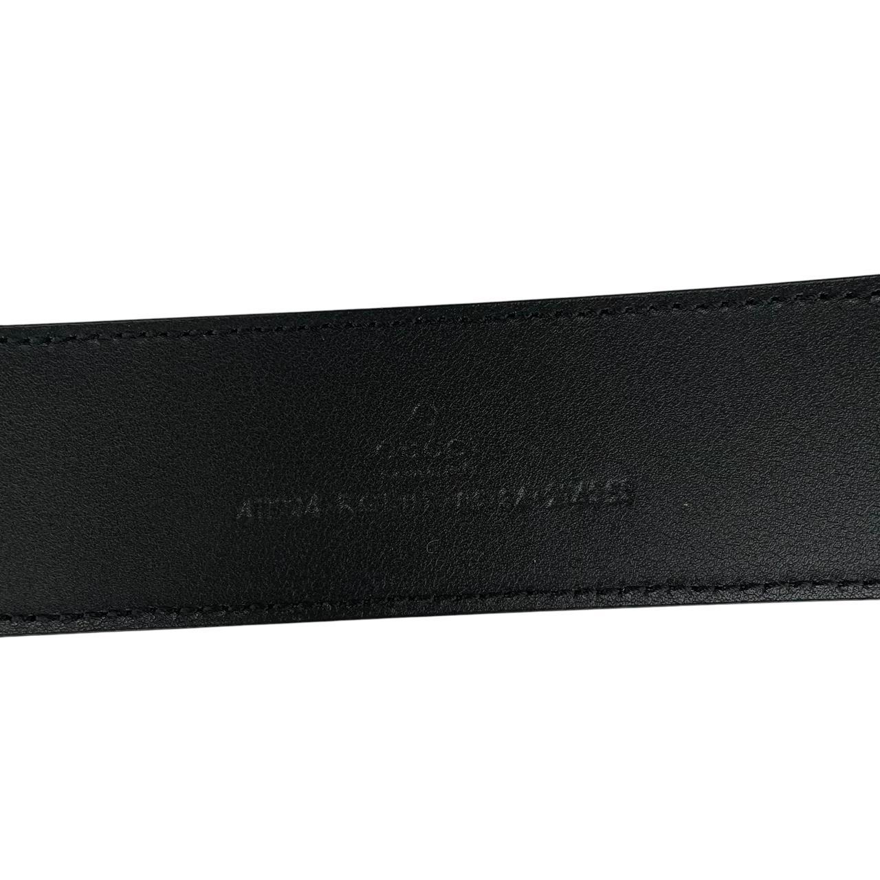 Gucci Black GG Supreme Monogram Canvas Belt with GG Buckle