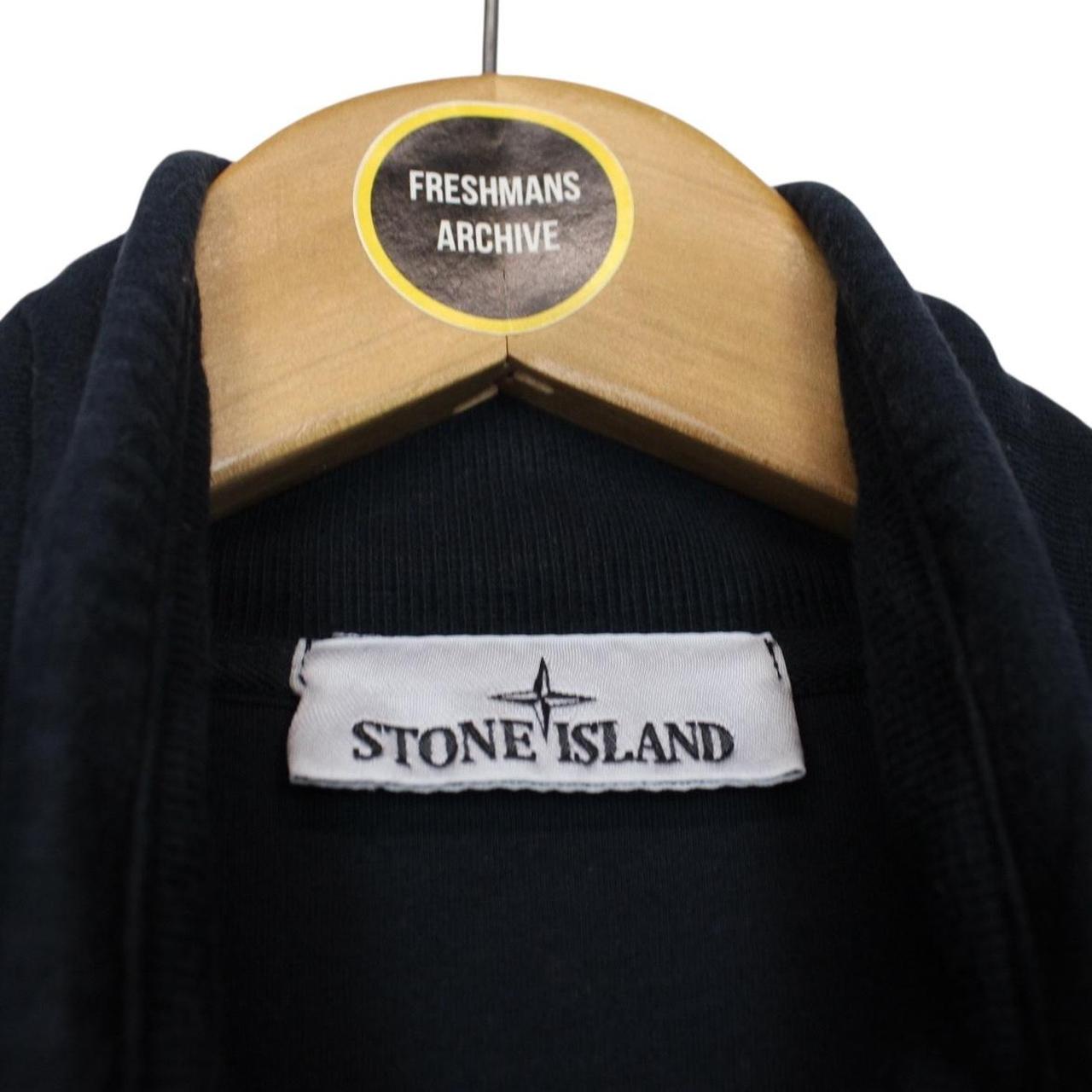 Stone Island AW 2023 Navy Blue 1/4 Zip Cotton Sweatshirt Jumper