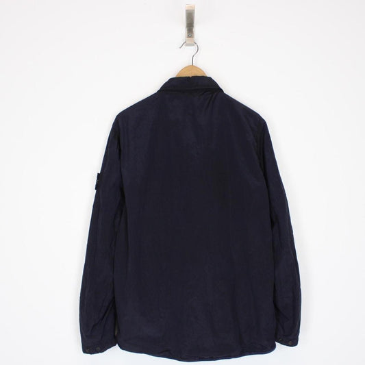Stone Island AW 2018 Navy Blue Full Zip Nylon Metal Overshirt Jacket