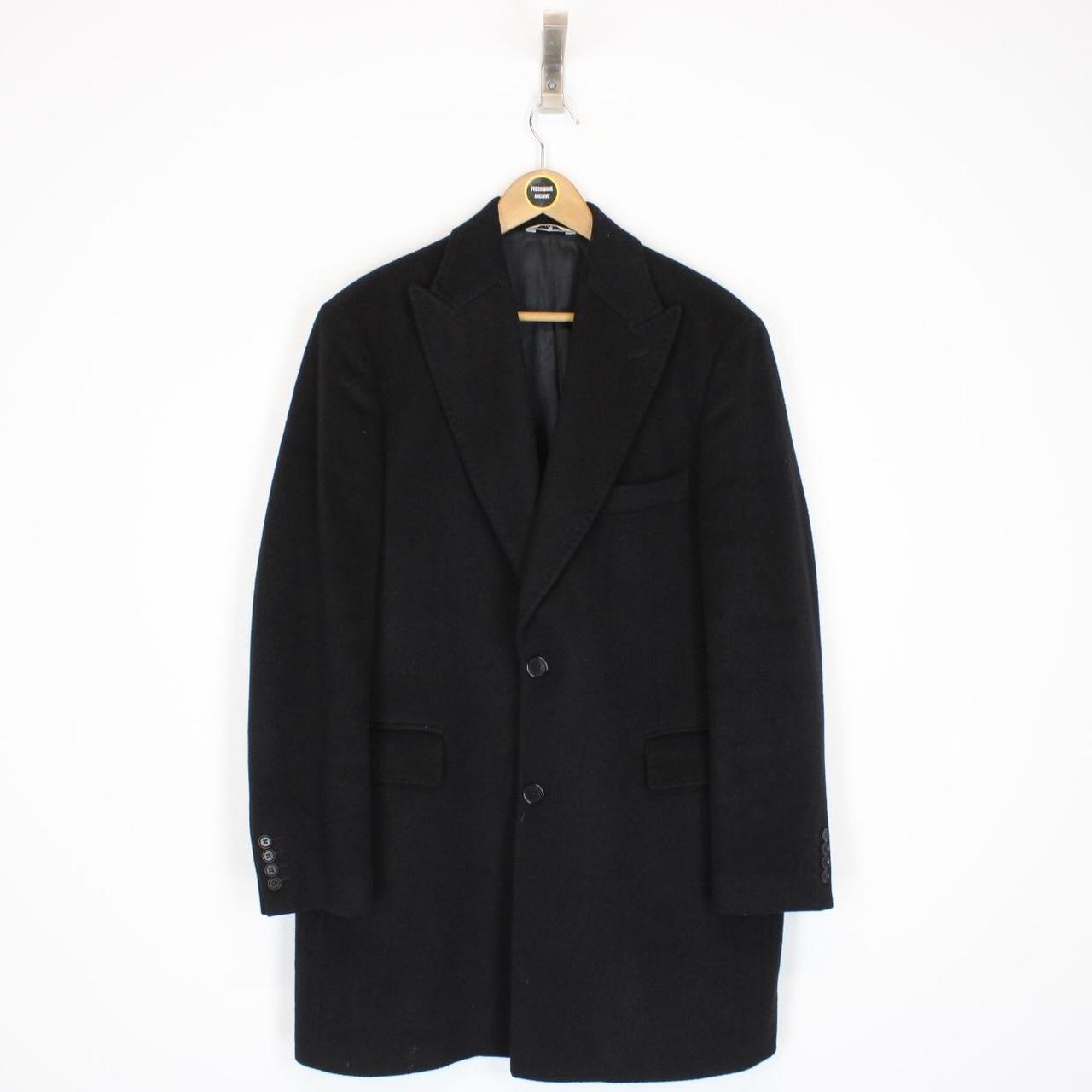 Pierre Balmain Paris Black Cashmere Wool Blend Coat