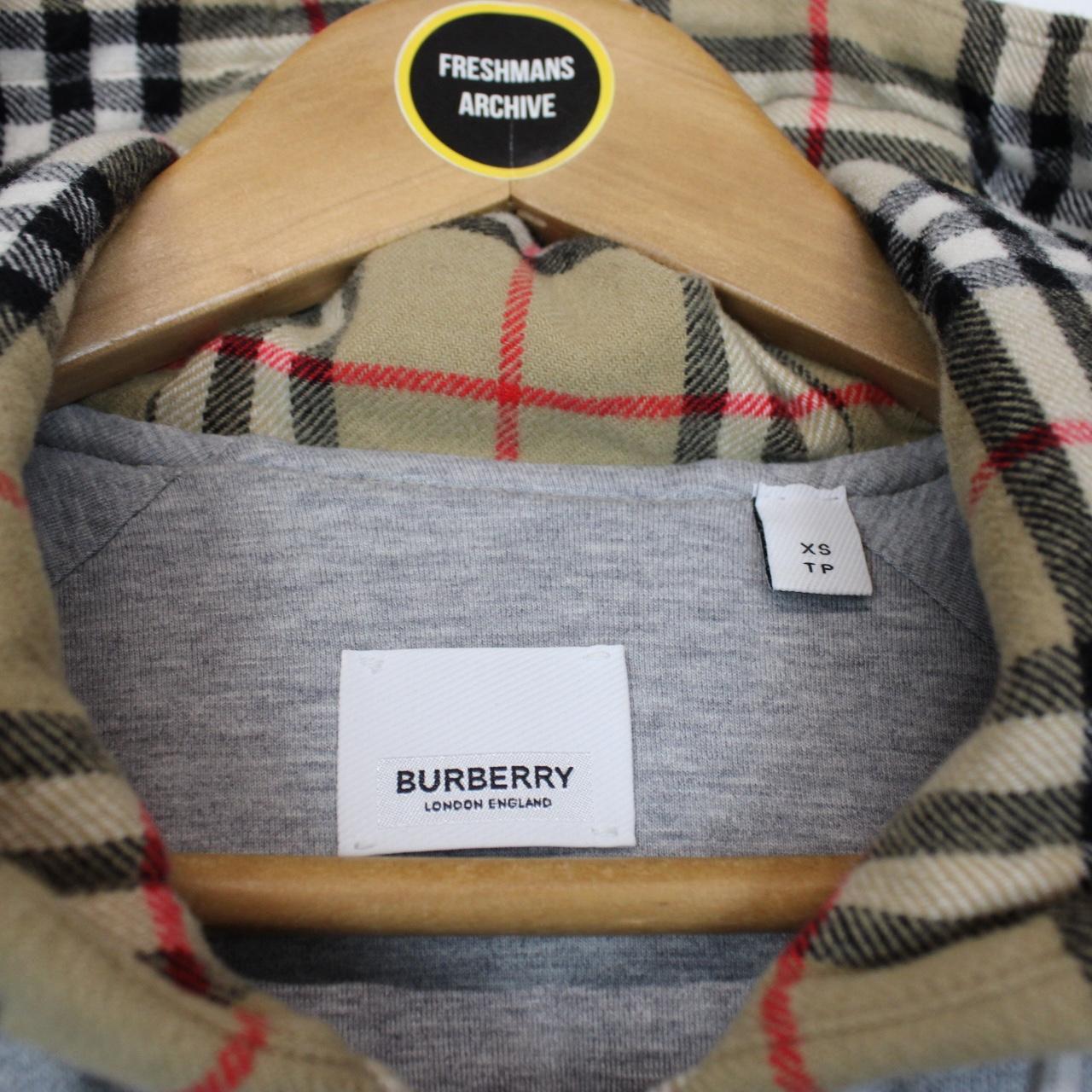 Burberry ‘Kurke’ Grey and Tan Nova Check Cotton Full Zip Hoodie Jumper