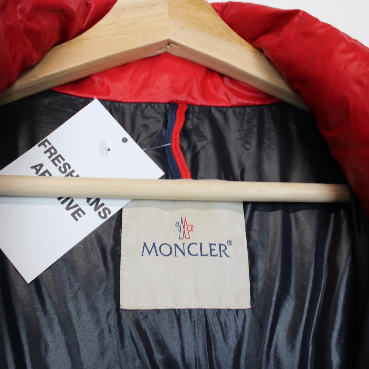 Moncler Konic Navy Blue and Red Full Zip Down Jacket