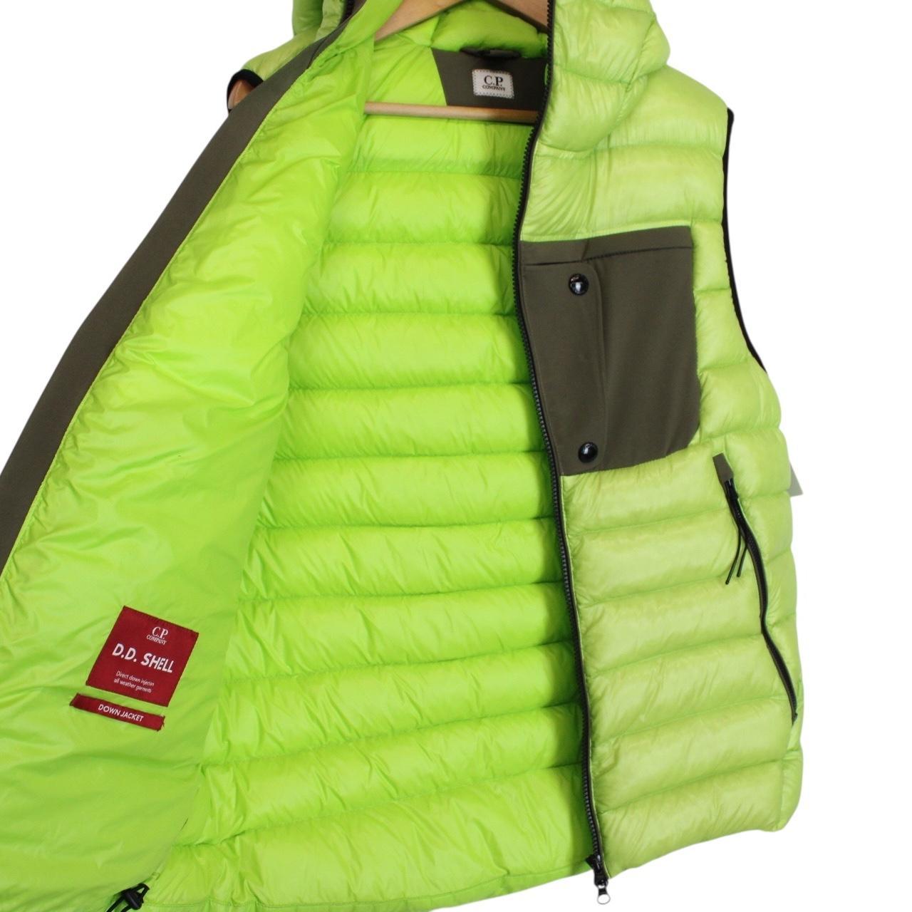 CP Company Lime Green DD Shell Goggle Down Gilet / Bodywarmer