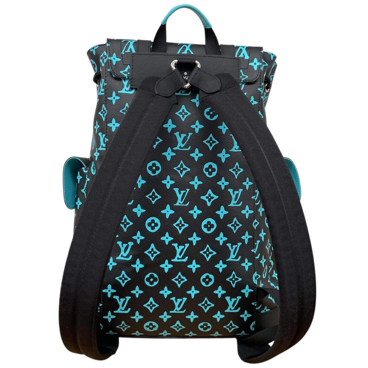 Louis Vuitton Black and Neon Green Monogram Christopher MM Backpack