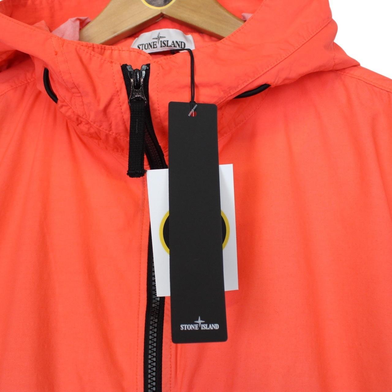 Stone Island Naslan Light Watro SS 2022 Orange Full Zip Hooded Jacket