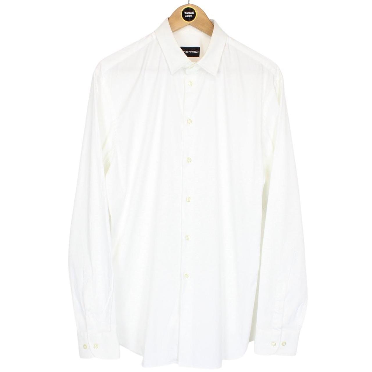 Emporio Armani White Long Sleeve Cotton/Nylon Shirt