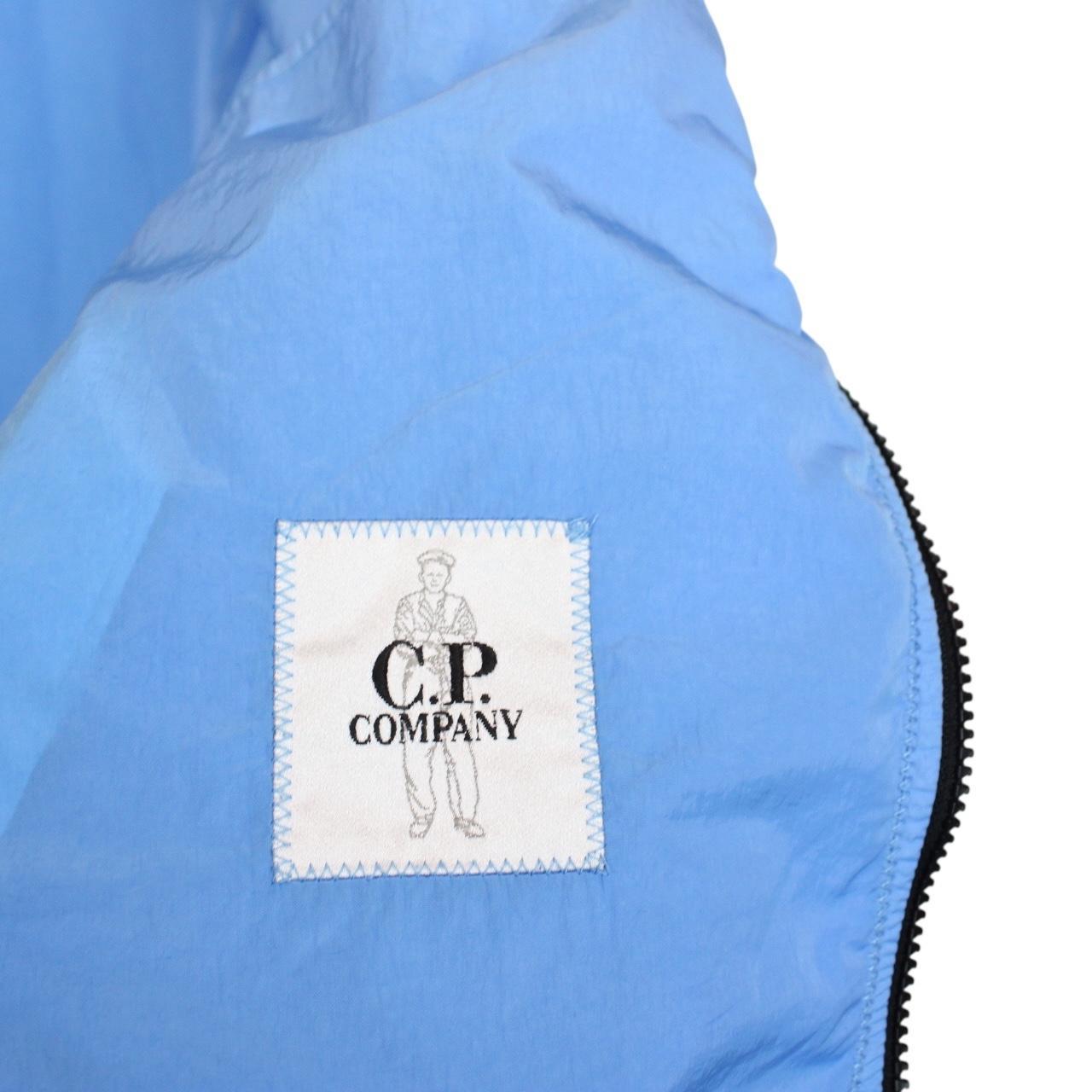 CP Company Blue Full Zip Chrome Nylon Garment Dyed Goggle Jacket