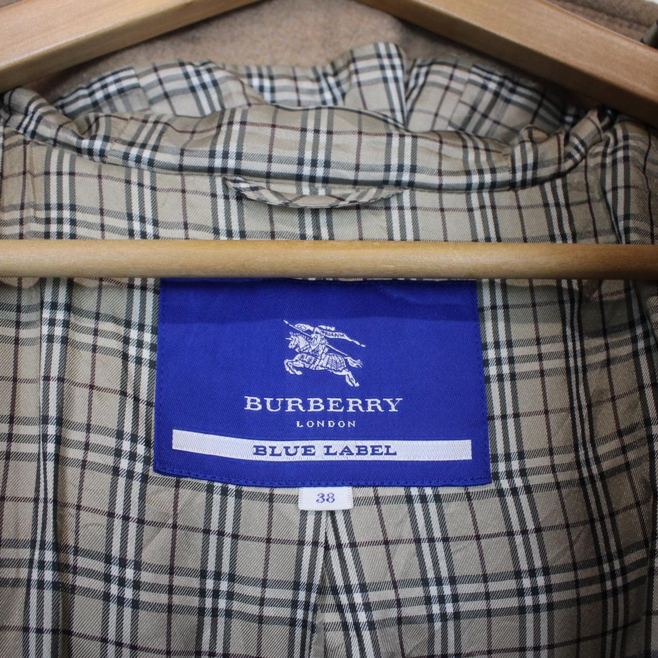 Vintage Burberry Blue Label Beige Nova Check Wool Duffle Coat