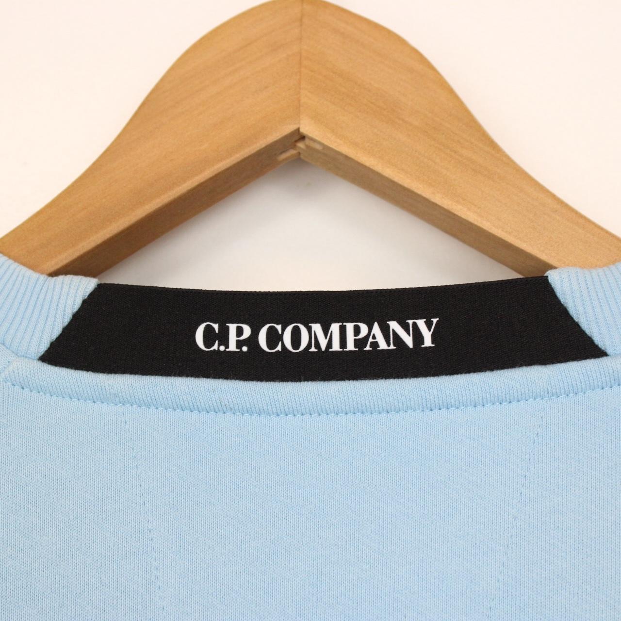CP Company Light Blue Goggle Lens Cotton Sweatshirt Jumper