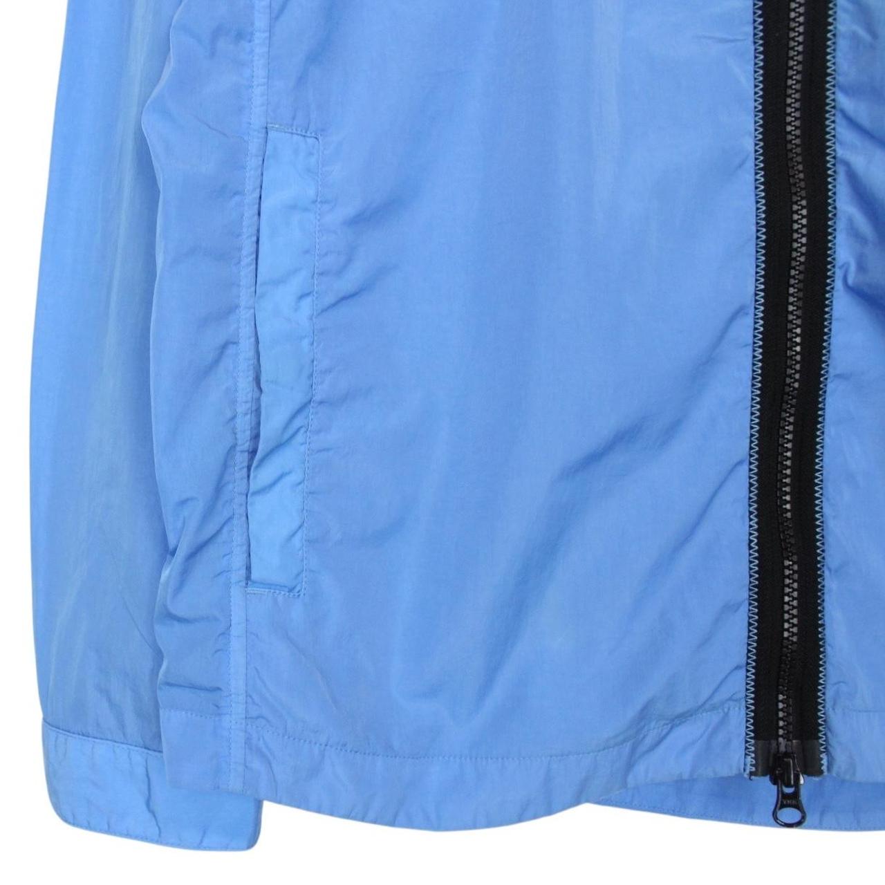 CP Company Blue Full Zip Chrome Nylon Garment Dyed Goggle Jacket