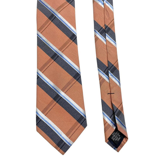Michael Kors Orange Striped Cotton/Silk Tie