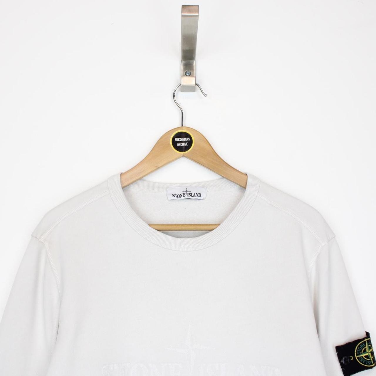 Stone Island AW 2018 Beige Cotton Logo Embroidered Sweatshirt Jumper