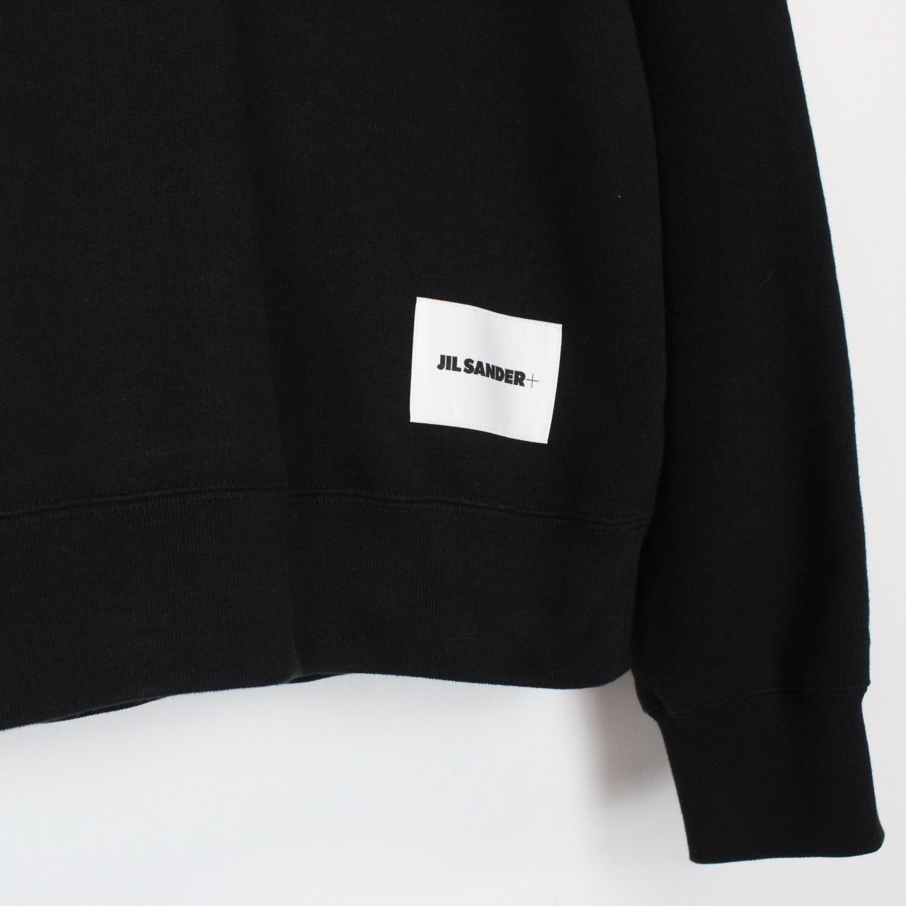 Jil Sander Black and White Logo Patch Pullover Hoodie Jumper