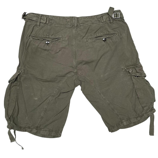 CP Company Khaki Green Cotton Lens Cargo Shorts