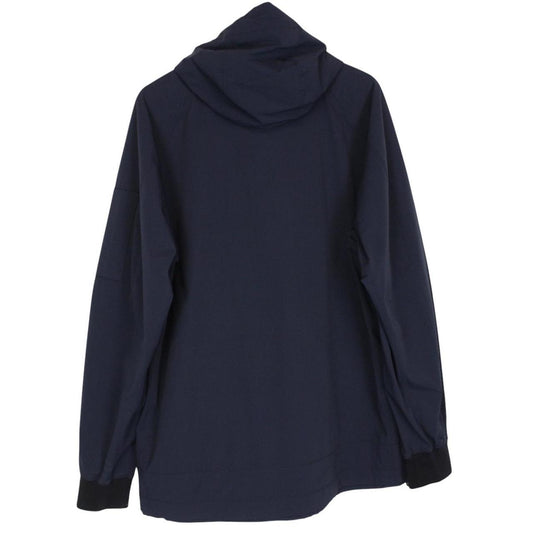 CP Company Navy Blue Nylon 1/4 Zip Lens Hooded Smock Jacket
