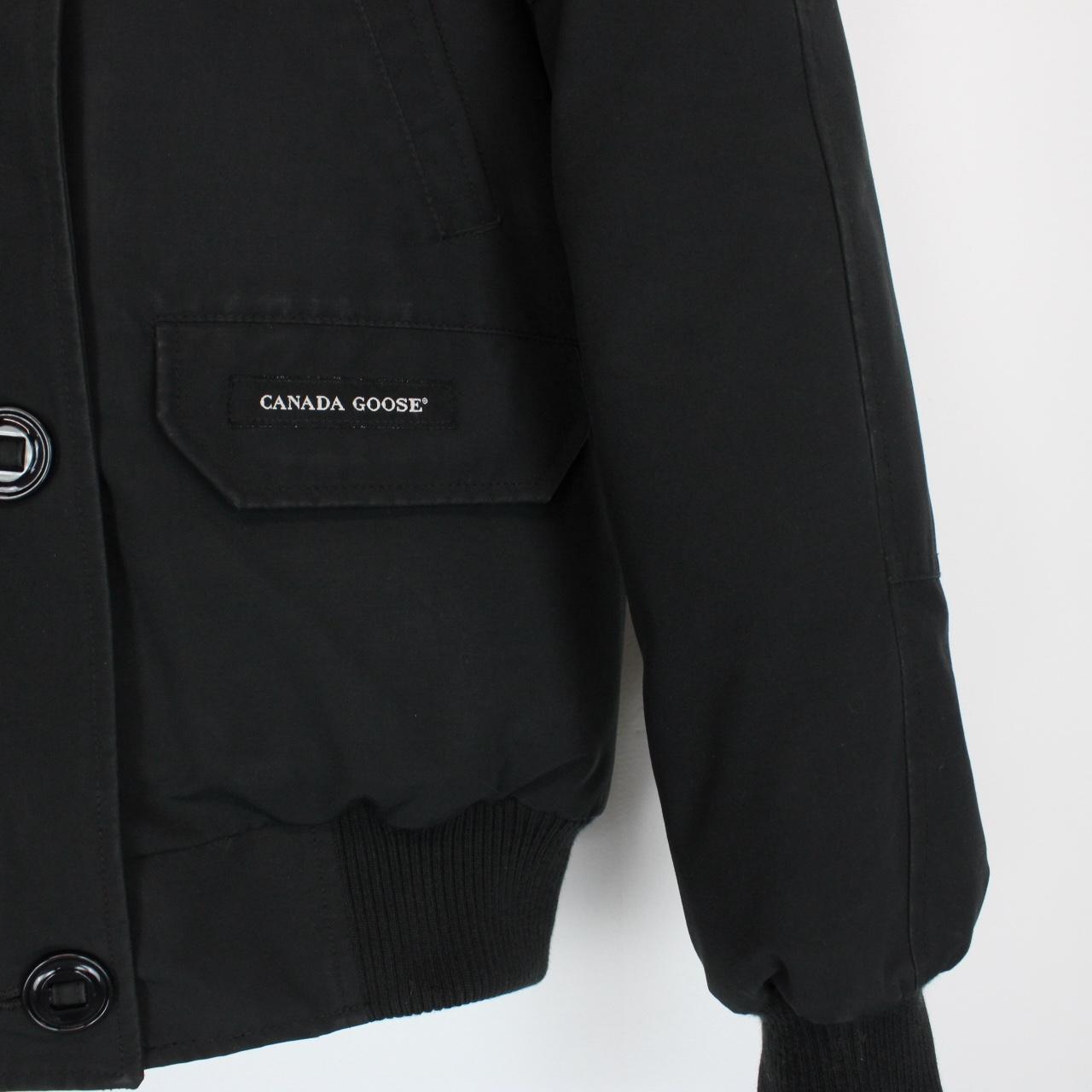 Canada Goose Black Chilliwack Bomber Down Jacket with Fur Trim